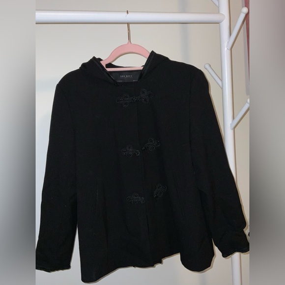 ZARA Black Hooded Jacket with Chinese button knot - Picture 4 of 6